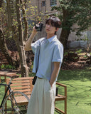 Aaron Summer Basic Half Crop Shirt