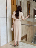 Vekia Crop Jacket H-Line Skirt Set