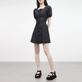 Clony Puff Raw Denim One Piece