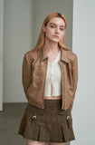 Minimal Crop Vegan Leather Jacket