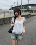 Shuyi Lace Puff Blouse