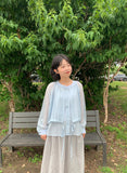 Senbaco Ribbon Layered Sleeveless Blouse