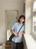 Fumin Stripe Seersucker Short Sleeve Shirt