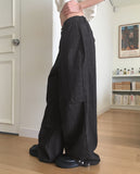 [MADE] Erson Stripe Snap Button Balloon Fit Back-Banding Denim Pants