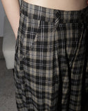 Maku checkered pocket long wide pants