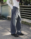 Divor Stripe Washing Wide Denim Pants
