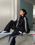 Tudi diagonal track nylon training pants