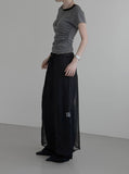 Sheer See-through Layered Long Skirt