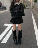 [Belt SET] Appu Stripe Pleated Skirt