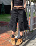 Teens side snap pocket bermuda pants