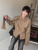 With scarf blouson
