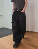 Cozy Stud Coating Wide Pants