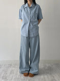 [Short sleeve ver.] Lucky denim loose fit shirt