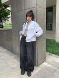 Deren Cut Washing Wide Denim Pants