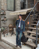 Morgan Corduroy Patch Wide Denim Pants