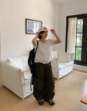 Hutin Nylon Cargo Wide Pants