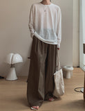 Kiku Ice Linen Two-Tuck Slacks