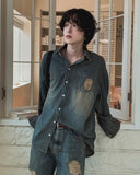 S/S Shea Damaged Washed Denim Shirt