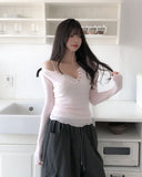 Prom Ruffle Button Long Sleeve