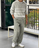 High Neck Washable Dangara Zip-Up Knit