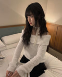 Snowflake Boucle Off-Shoulder Knit