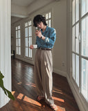 Leroy cutting denim shirt