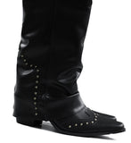 Stud riding boots