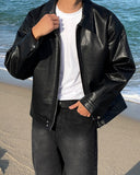 Fade leather jacket