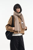 Soft ribbed knit muffler