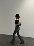 Cut Washing Bootcut Denim