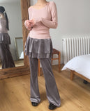 Winco Velvet Tiered Layered Skirt Pants