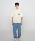 Heart Board Embroidery Knit Vest