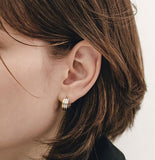[SET] Noailles Silver (C) Triple Round Earrings + Necklace Set