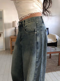 Dero Cut Washing Denim Wide Pants