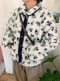 Yokone Fleece Flower Collar Jacket