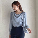 Rockle draped scarf blouse