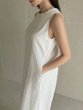 Blun Stripe Linen Sleeveless One Piece
