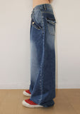 FLAP POCKET BRUSH DENIM