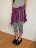 Mimi Stripe Layered Three Quarter Leggings Pants