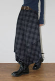 [BELT SET] FLOW PLAID CHECK SKIRT
