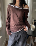 [U-BASIC] Autumn Daily Boat Neck Loose Long Sleeve