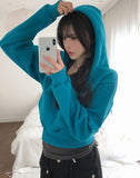 POEN Slit Button Halter Layered Hoodie
