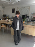 [unisex] Kurohi Check Over Long Sleeve Shirt
