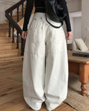 Cottie Flip Back Pocket Curved Cotton Pants