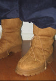 SUEDE PADDED BOOTS