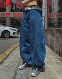 B-point balloon denim pants
