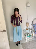 Namil Pleated Layered Banding Long Skirt