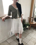Hide Chiffon Tiered Midi Skirt