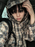 Label Hood Check Shirt