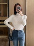 Devin Half-Neck Frill Pleated T-Blouse